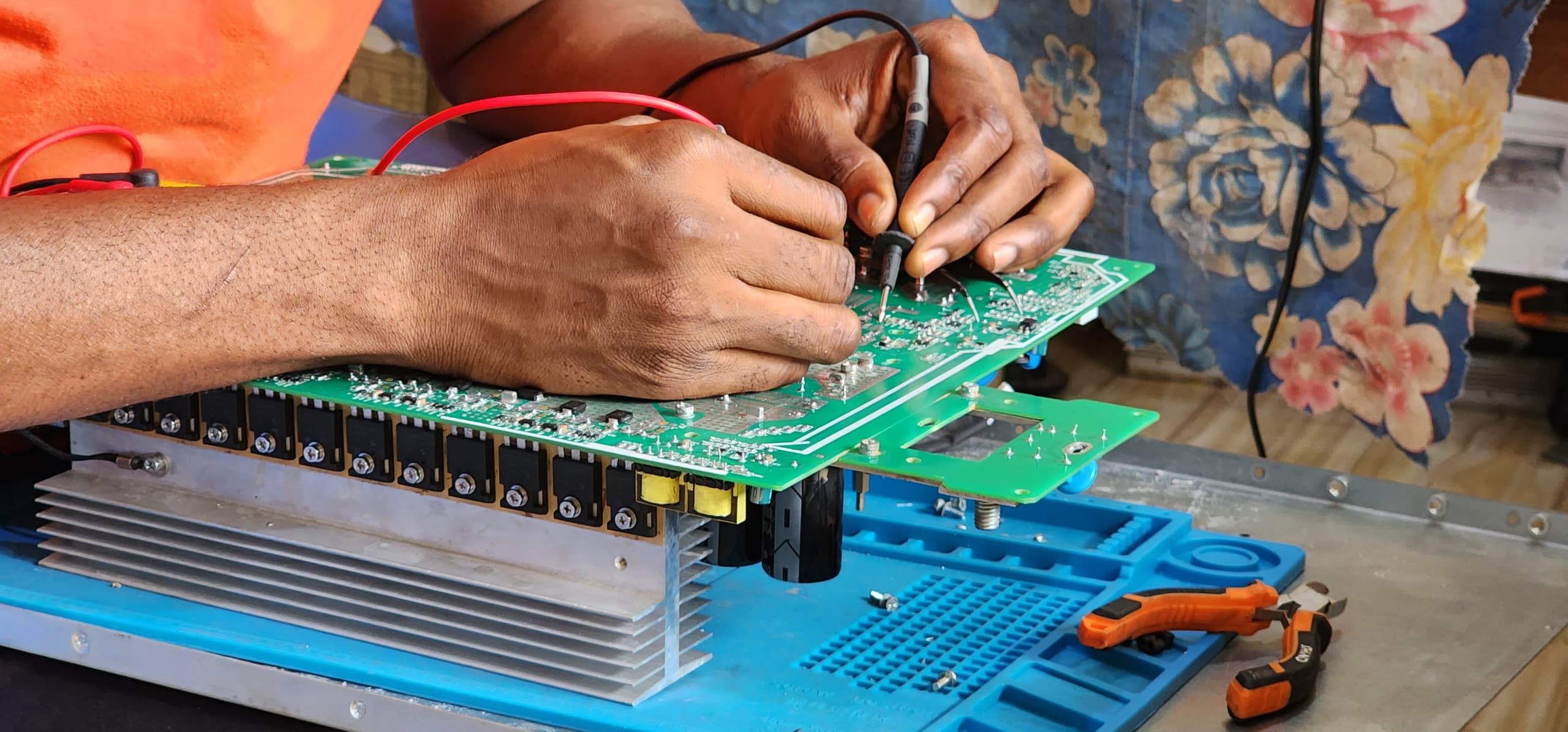 Professional inverter repair technician